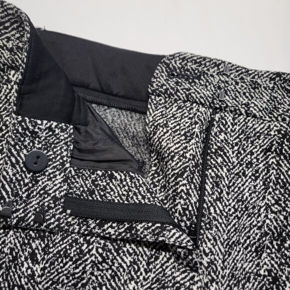 Express Womens Pants Columnist Ankle Size 4 Knit Mid Rise Herringbone Print NWT - Picture 6 of 16